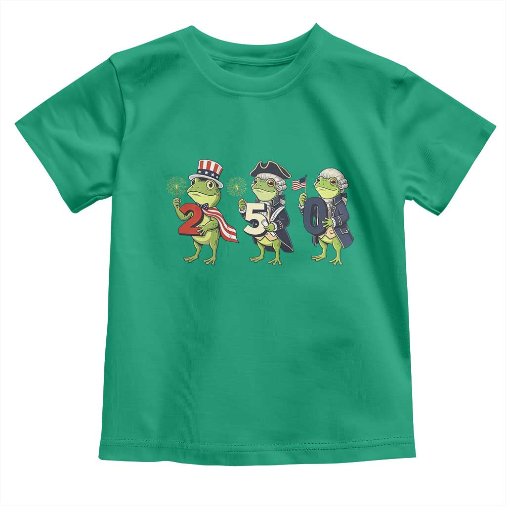 Proud American Frog Toddler T Shirt Celebrating 250 Years Of Freedom