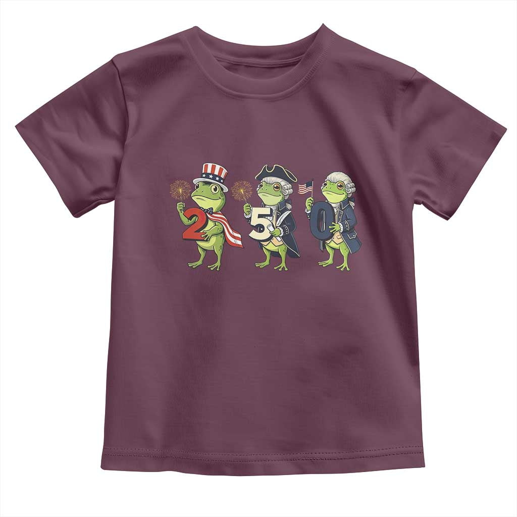 Proud American Frog Toddler T Shirt Celebrating 250 Years Of Freedom