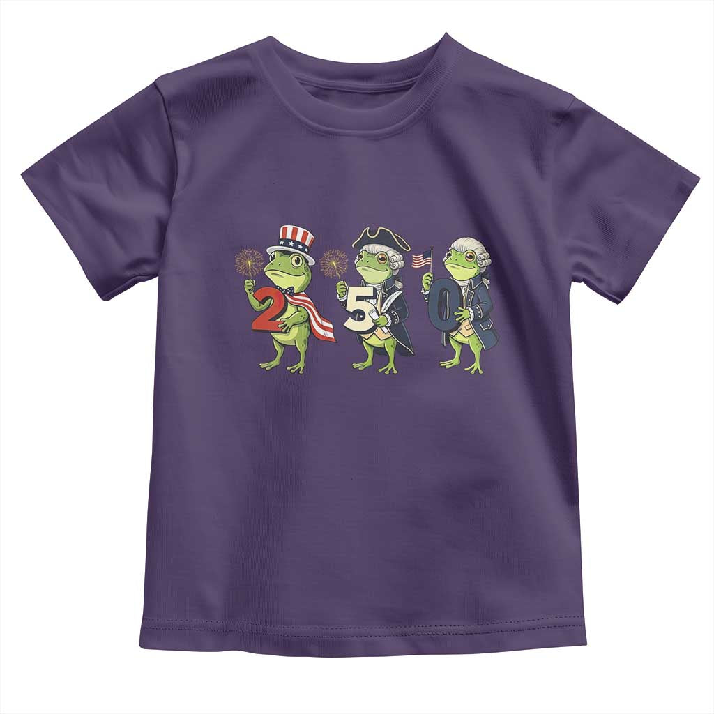 Proud American Frog Toddler T Shirt Celebrating 250 Years Of Freedom