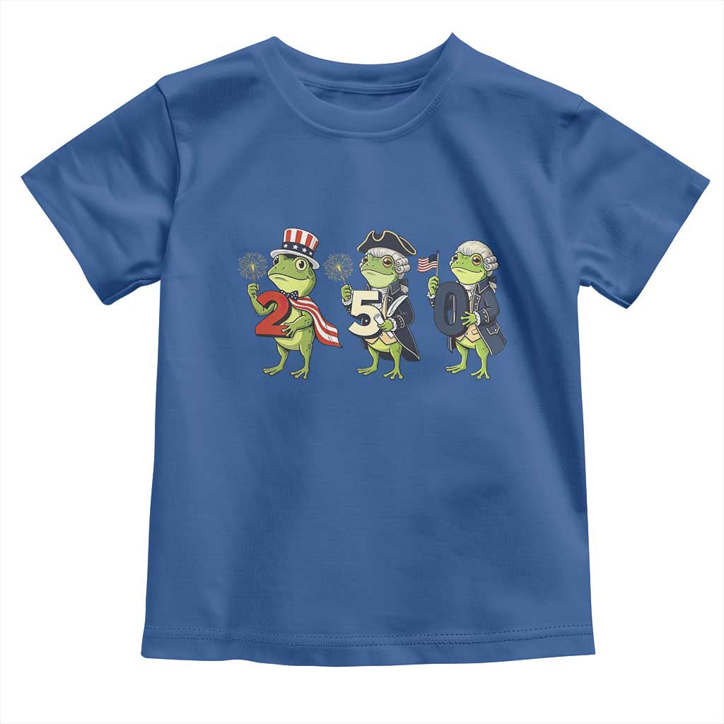 Proud American Frog Toddler T Shirt Celebrating 250 Years Of Freedom