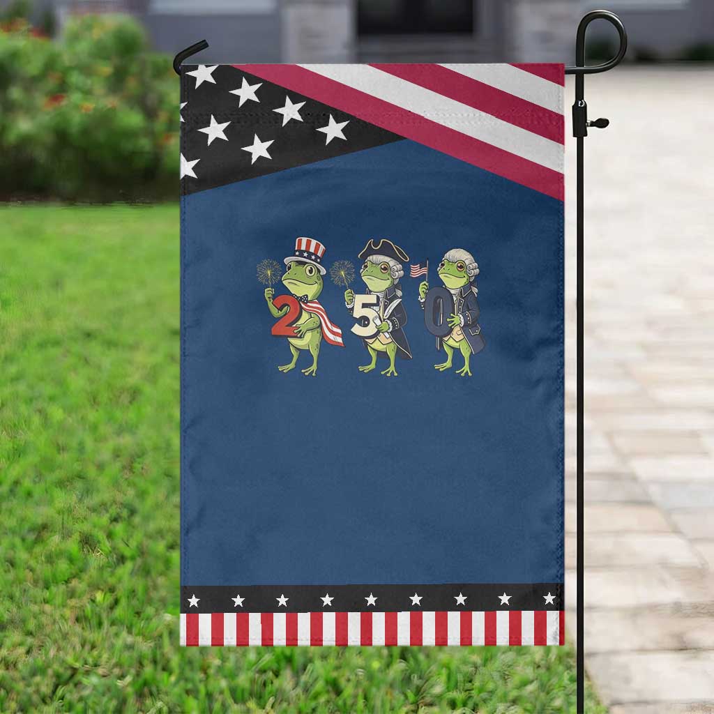 Proud American Frog Garden Flag Celebrating 250 Years Of Freedom