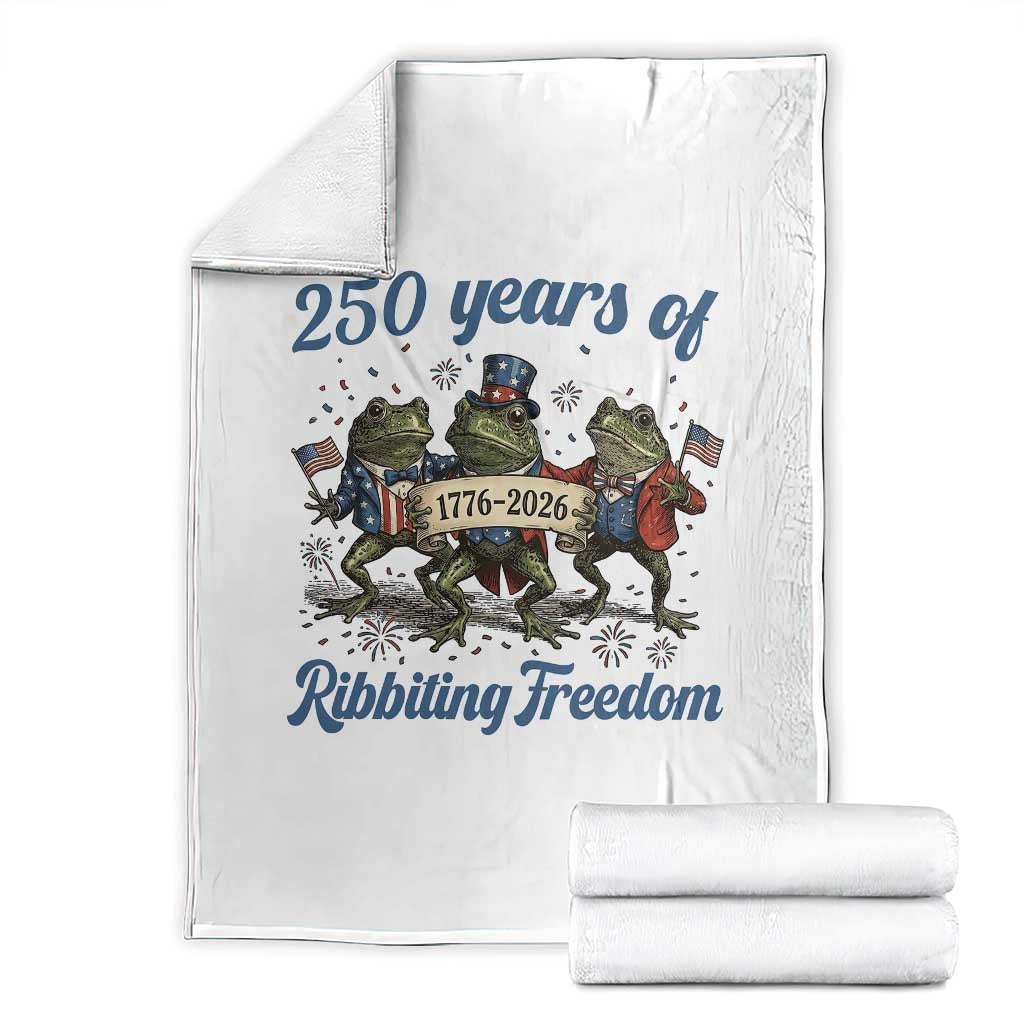 Funny Frog 250 Years Of Ribbiting Freedom Throw Blanket