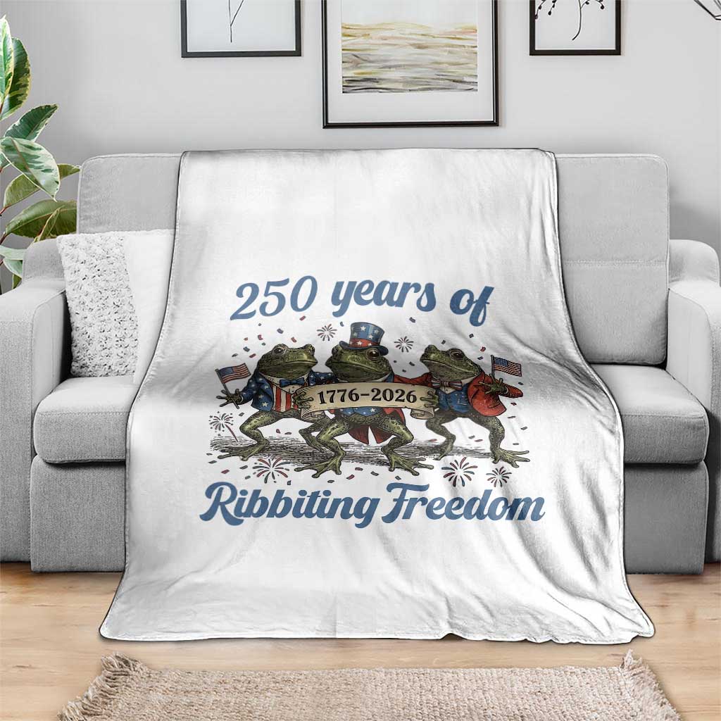 Funny Frog 250 Years Of Ribbiting Freedom Throw Blanket