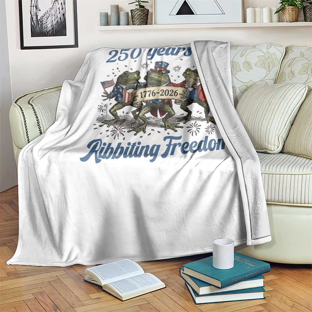 Funny Frog 250 Years Of Ribbiting Freedom Throw Blanket