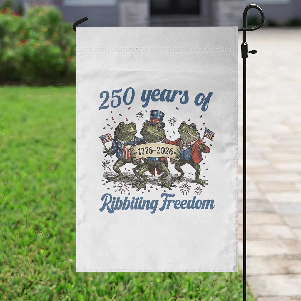 Funny Frog 250 Years Of Ribbiting Freedom Garden Flag