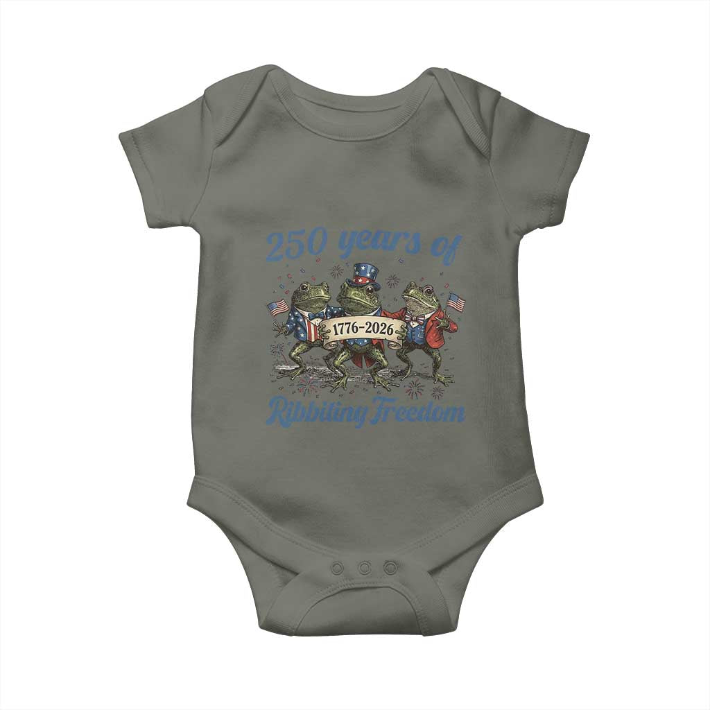 Funny Frog 250 Years Of Ribbiting Freedom Baby Onesie