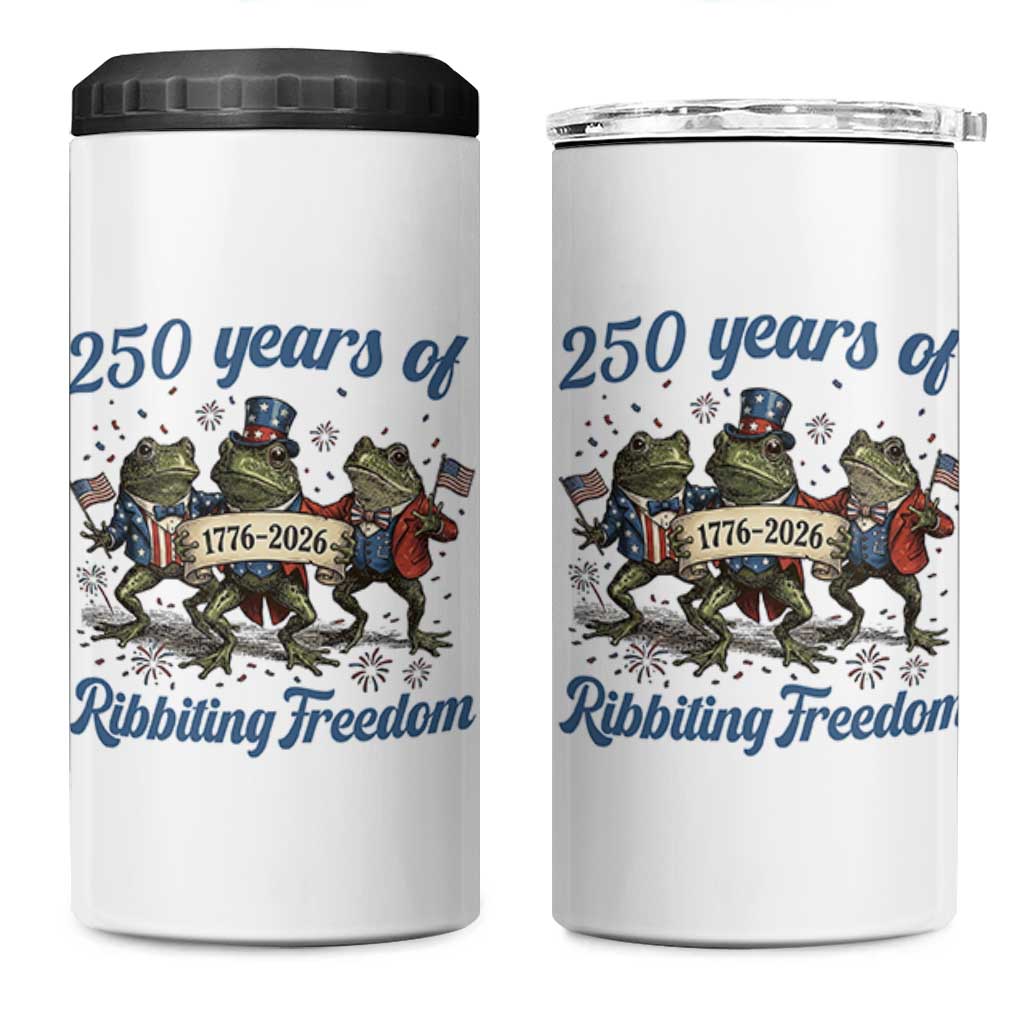 Funny Frog 250 Years Of Ribbiting Freedom 4 in 1 Can Cooler Tumbler