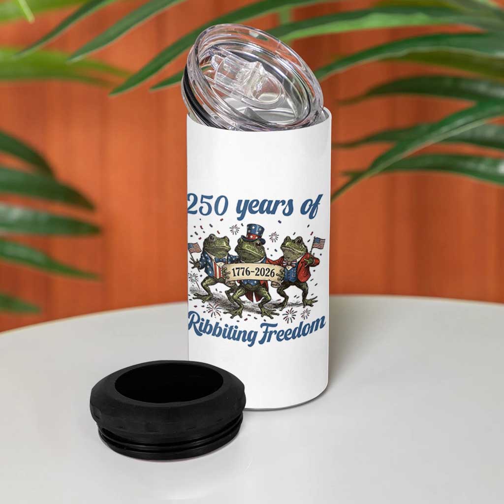 Funny Frog 250 Years Of Ribbiting Freedom 4 in 1 Can Cooler Tumbler