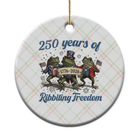 Funny Frog 250 Years Of Ribbiting Freedom Ceramic Ornament