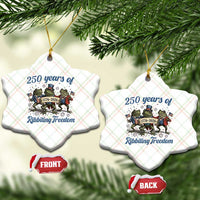 Funny Frog 250 Years Of Ribbiting Freedom Ceramic Ornament