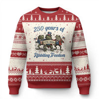 Funny Frog 250 Years Of Ribbiting Freedom Ugly Christmas Sweater