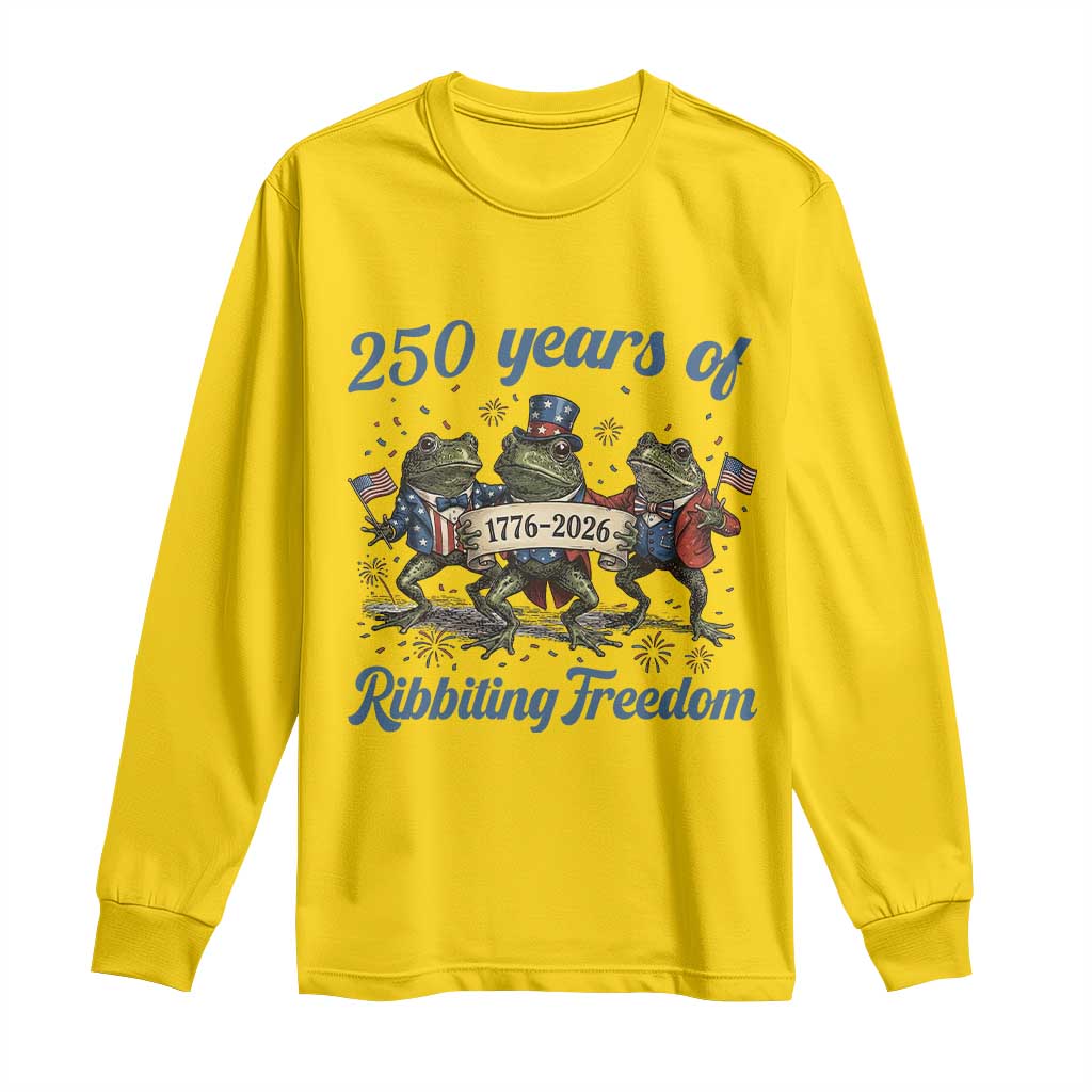 Funny Frog 250 Years Of Ribbiting Freedom Long Sleeve Shirt