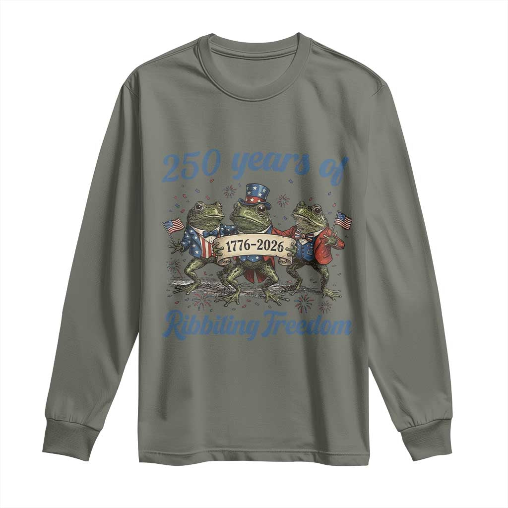 Funny Frog 250 Years Of Ribbiting Freedom Long Sleeve Shirt
