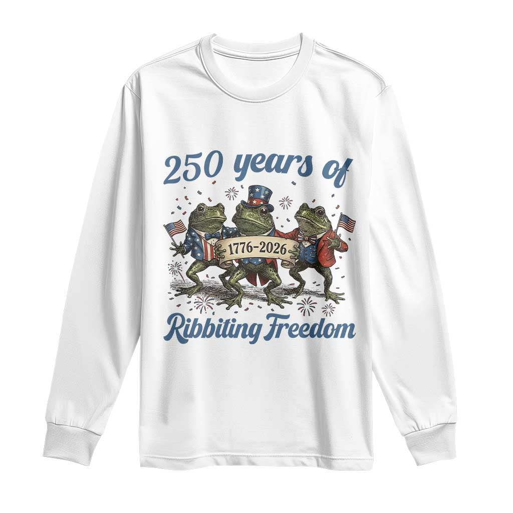 Funny Frog 250 Years Of Ribbiting Freedom Long Sleeve Shirt