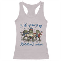 Funny Frog 250 Years Of Ribbiting Freedom Racerback Tank Top