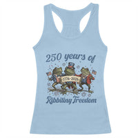 Funny Frog 250 Years Of Ribbiting Freedom Racerback Tank Top