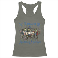 Funny Frog 250 Years Of Ribbiting Freedom Racerback Tank Top