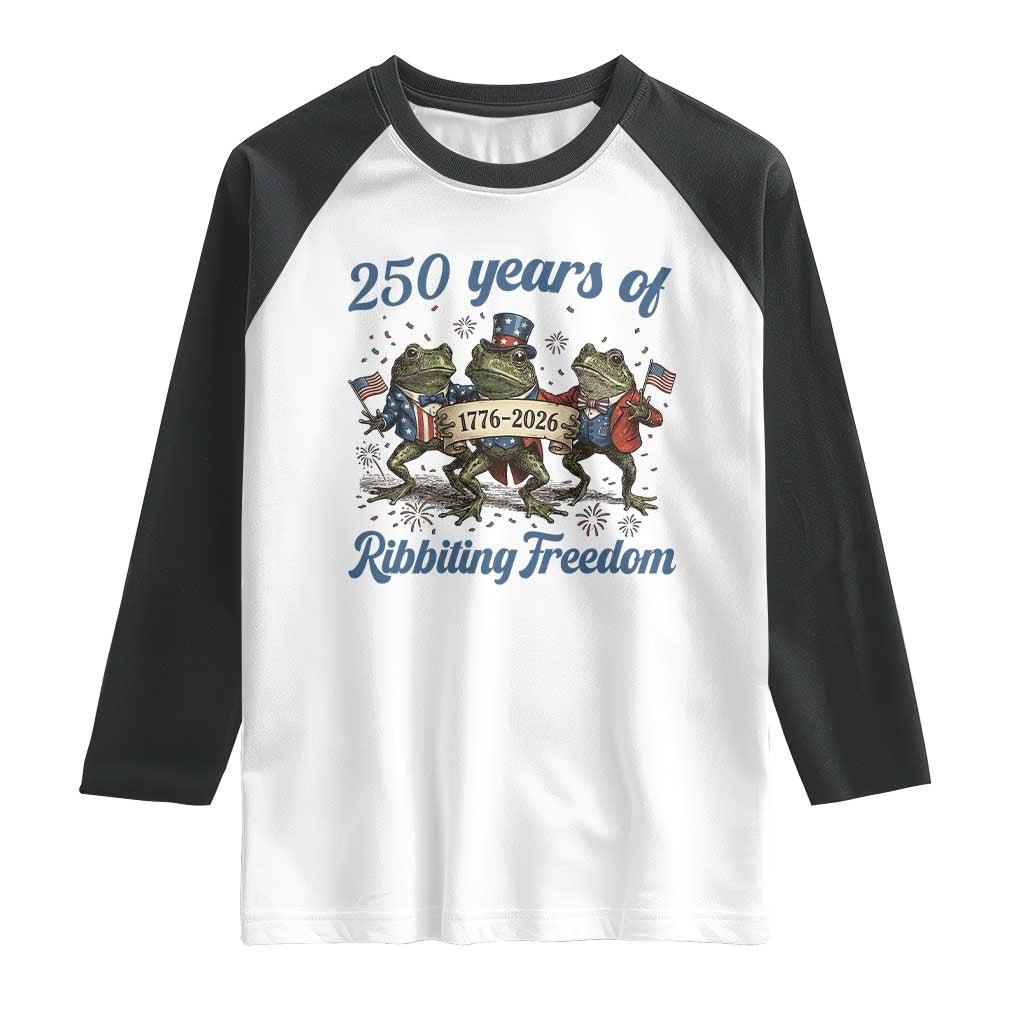 Funny Frog 250 Years Of Ribbiting Freedom Raglan Shirt
