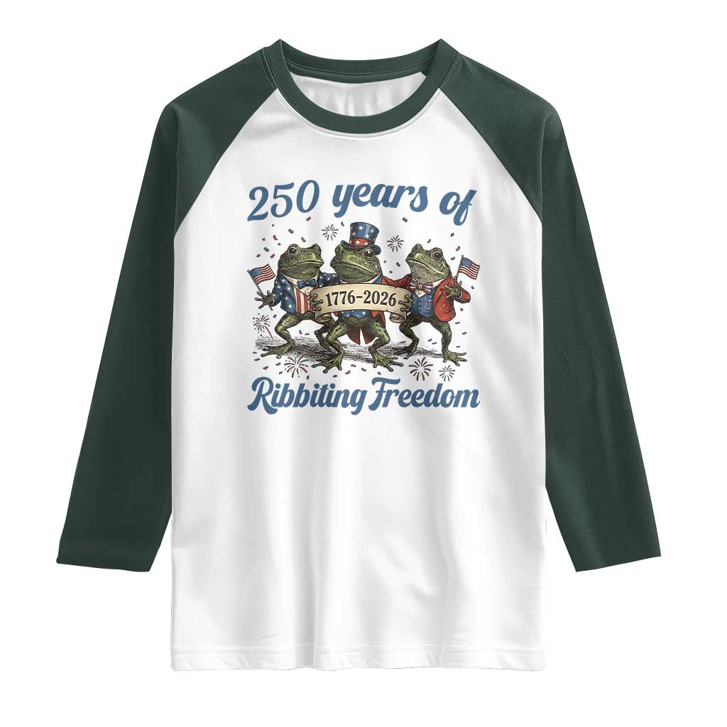 Funny Frog 250 Years Of Ribbiting Freedom Raglan Shirt