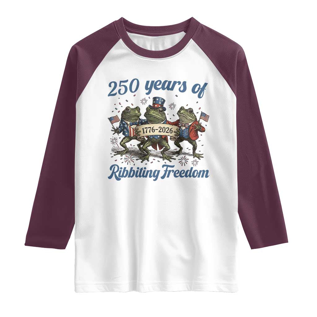 Funny Frog 250 Years Of Ribbiting Freedom Raglan Shirt