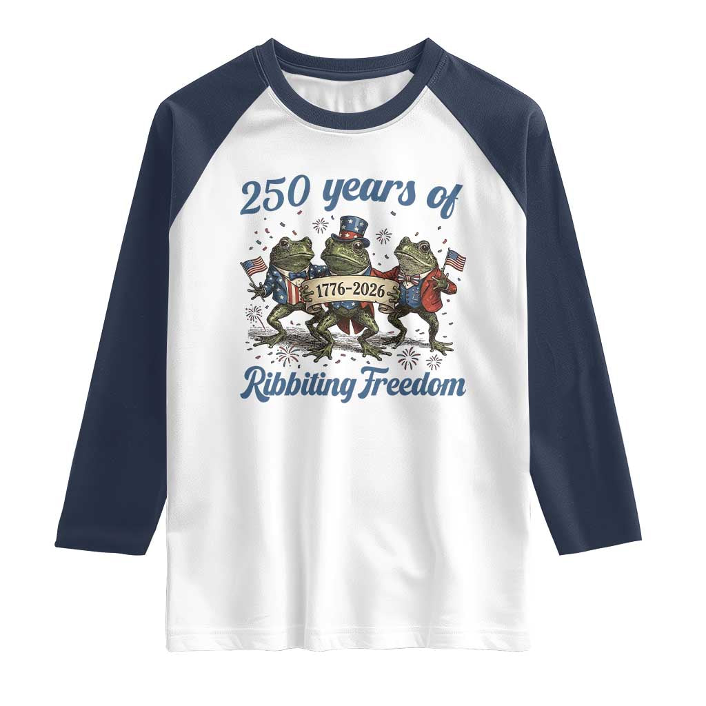 Funny Frog 250 Years Of Ribbiting Freedom Raglan Shirt