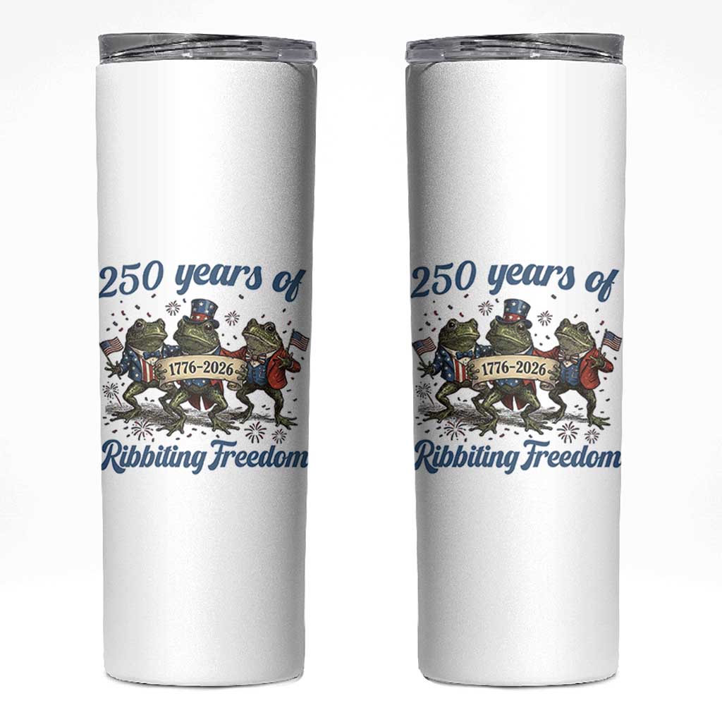 Funny Frog 250 Years Of Ribbiting Freedom Skinny Tumbler