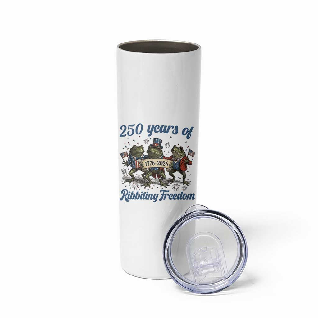Funny Frog 250 Years Of Ribbiting Freedom Skinny Tumbler