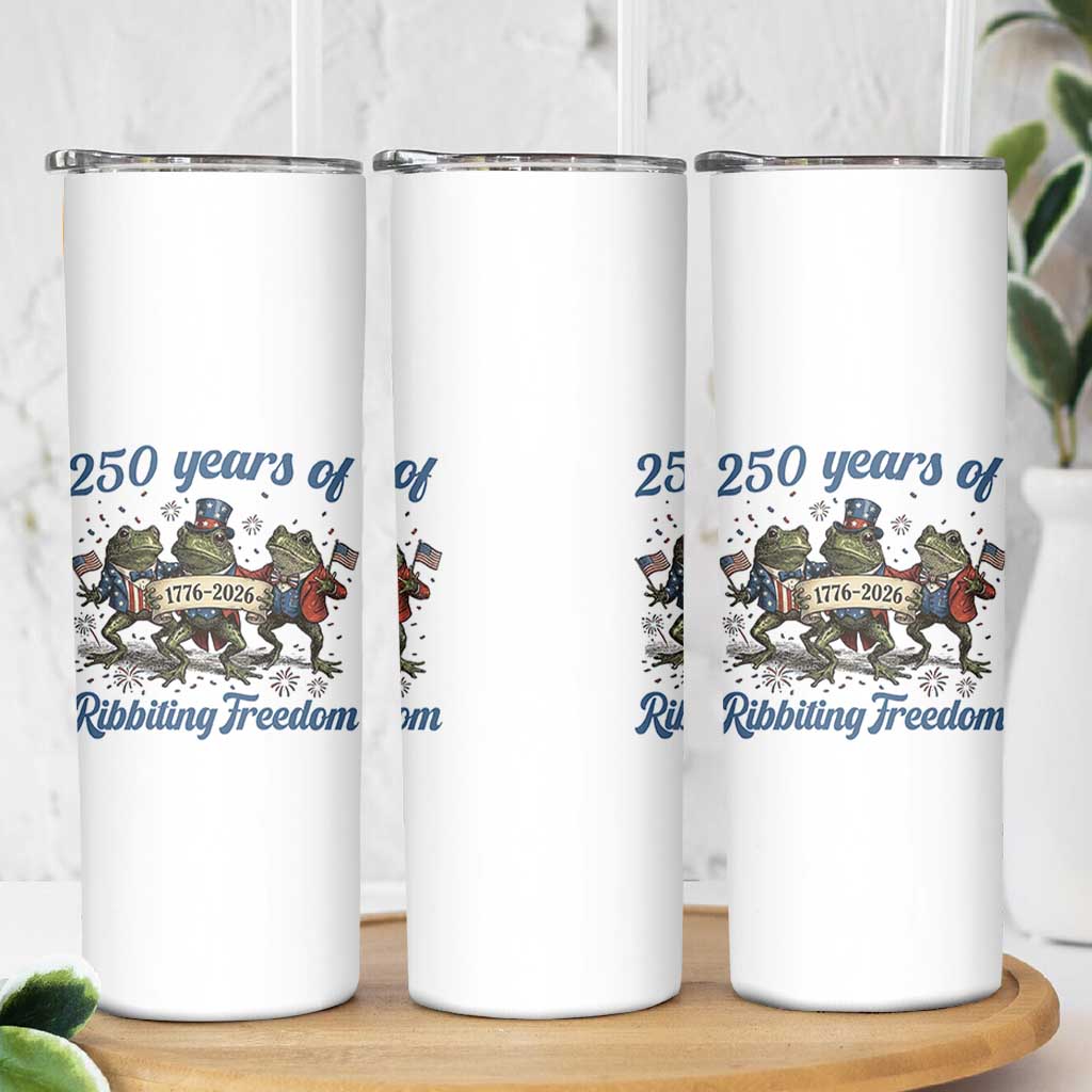 Funny Frog 250 Years Of Ribbiting Freedom Skinny Tumbler