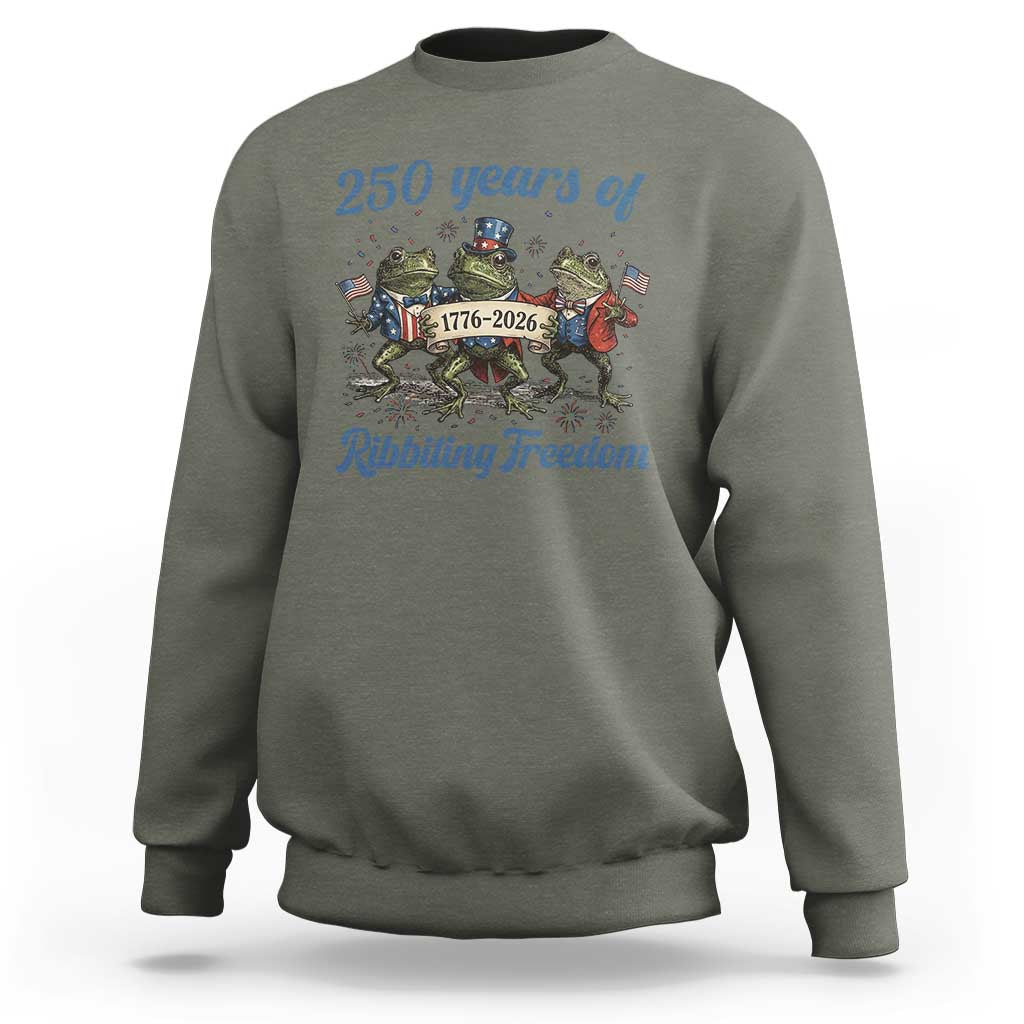 Funny Frog 250 Years Of Ribbiting Freedom Sweatshirt