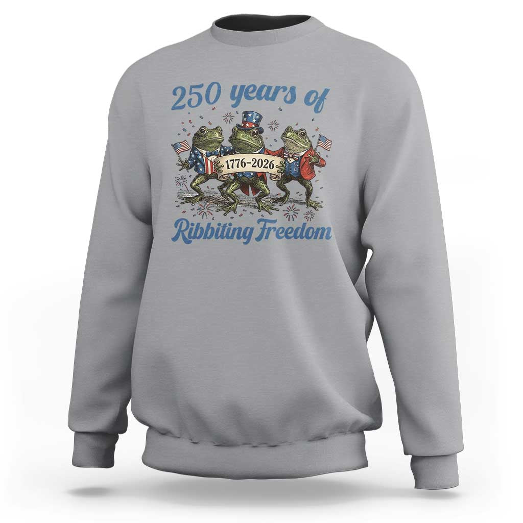 Funny Frog 250 Years Of Ribbiting Freedom Sweatshirt
