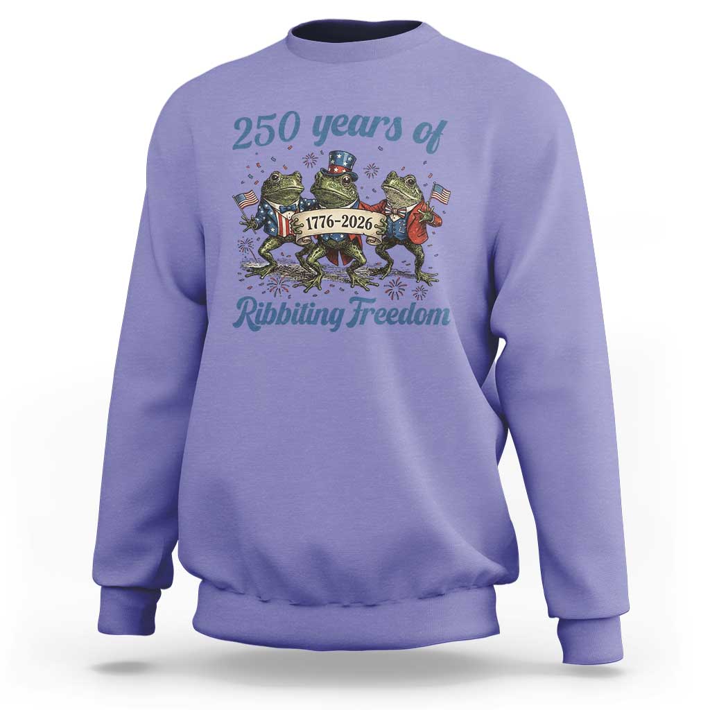 Funny Frog 250 Years Of Ribbiting Freedom Sweatshirt