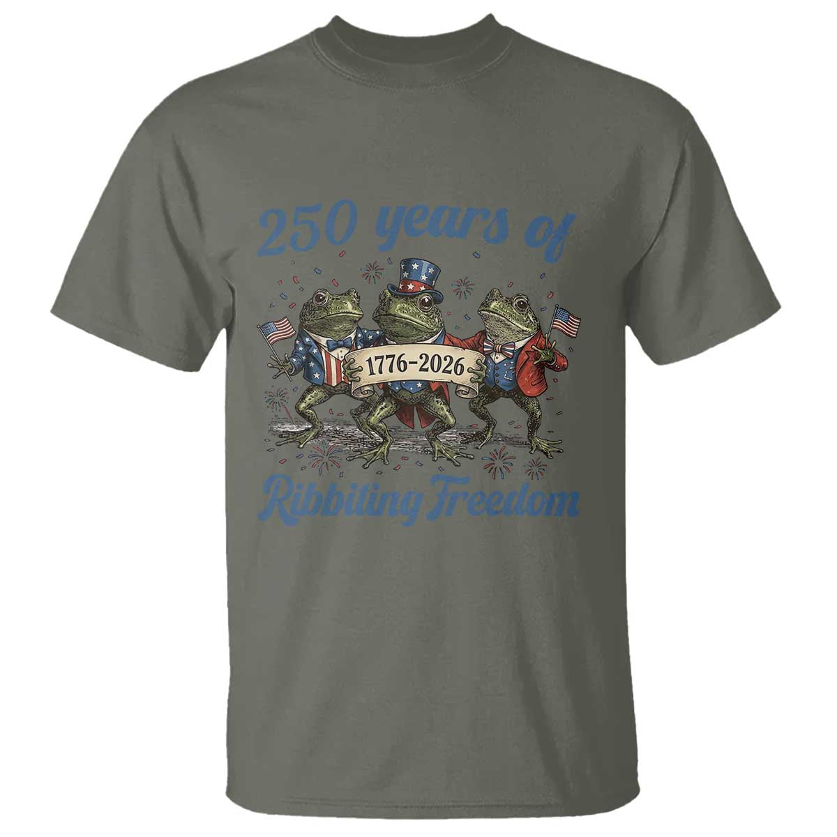 Funny Frog 250 Years Of Ribbiting Freedom T Shirt