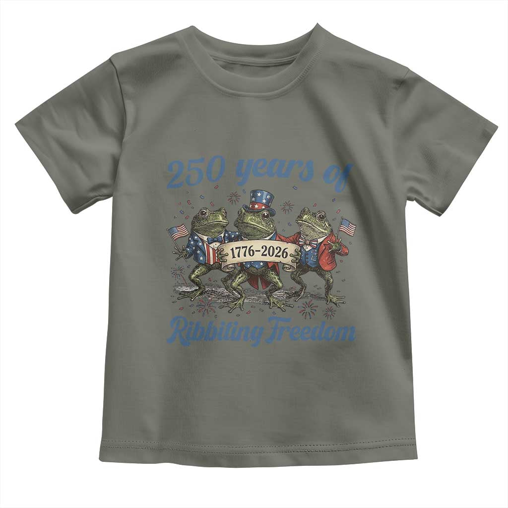 Funny Frog 250 Years Of Ribbiting Freedom Toddler T Shirt