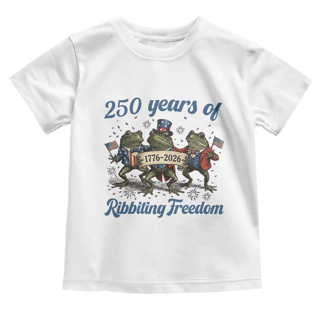 Funny Frog 250 Years Of Ribbiting Freedom Toddler T Shirt