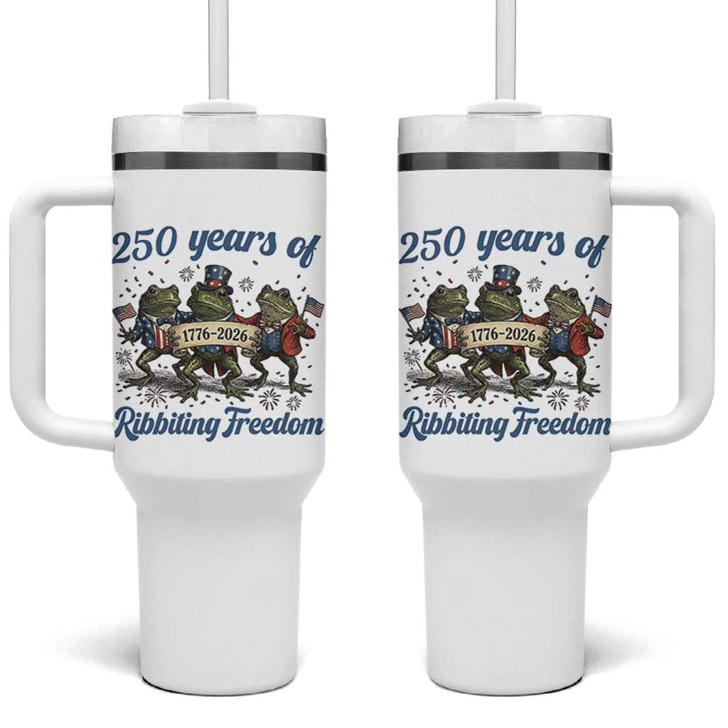 Funny Frog 250 Years Of Ribbiting Freedom Tumbler With Handle