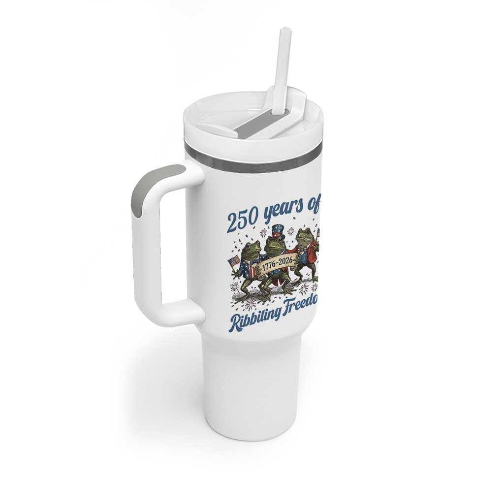 Funny Frog 250 Years Of Ribbiting Freedom Tumbler With Handle
