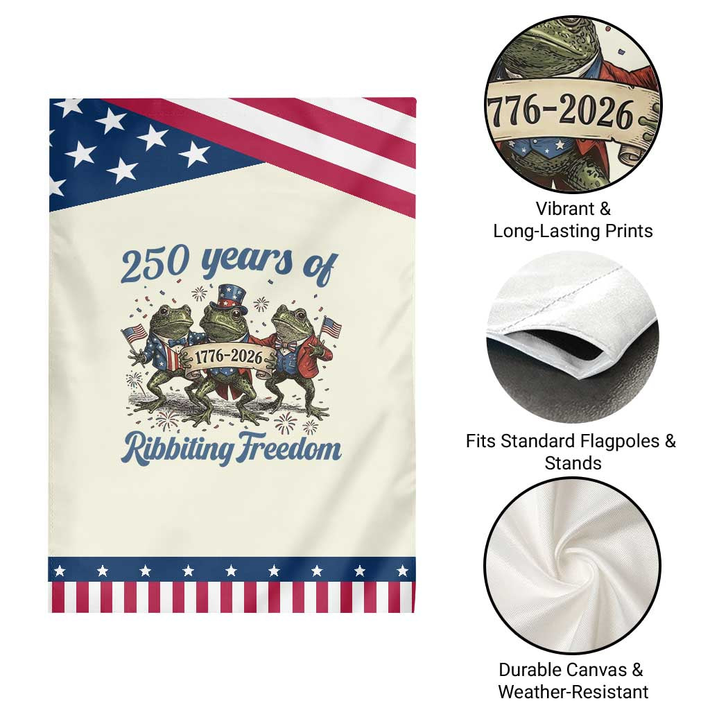 Funny Frog 250 Years Of Ribbiting Freedom Garden Flag
