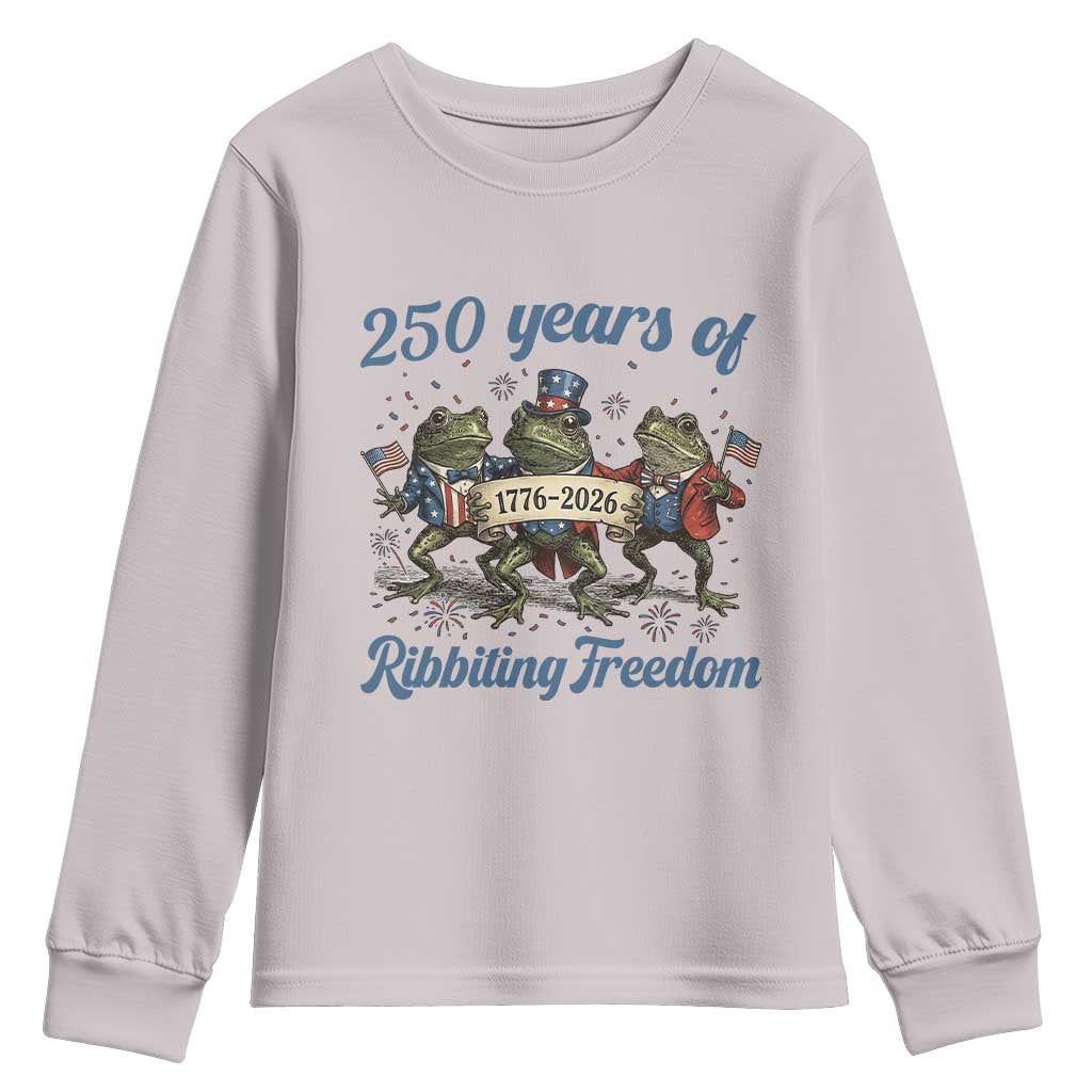Funny Frog 250 Years Of Ribbiting Freedom Youth Sweatshirt