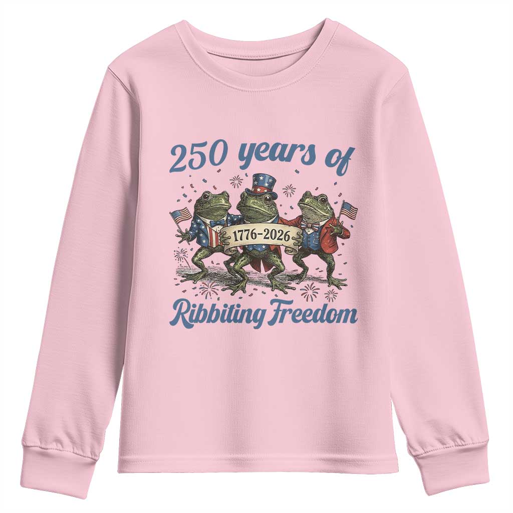 Funny Frog 250 Years Of Ribbiting Freedom Youth Sweatshirt