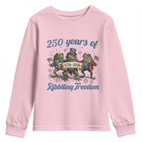Funny Frog 250 Years Of Ribbiting Freedom Youth Sweatshirt