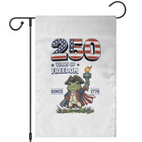 Patriotic Frog Raising The Torch Garden Flag 250 Years Of Freedom