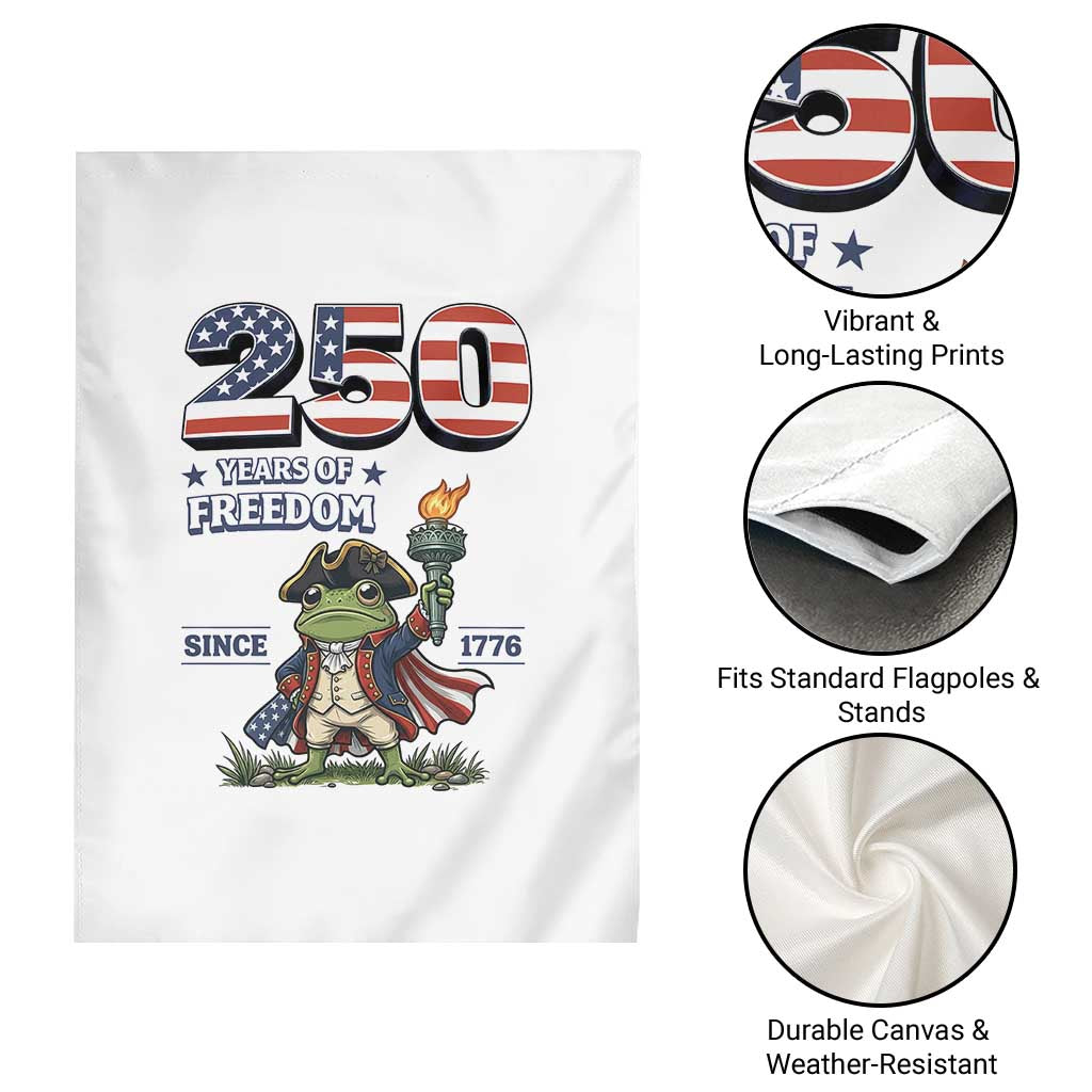 Patriotic Frog Raising The Torch Garden Flag 250 Years Of Freedom