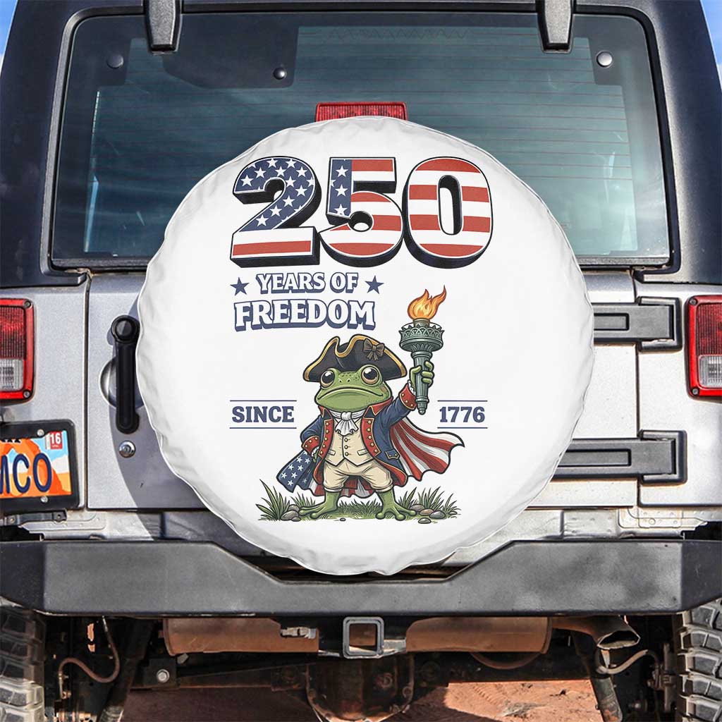Patriotic Frog Raising The Torch Spare Tire Cover 250 Years Of Freedom