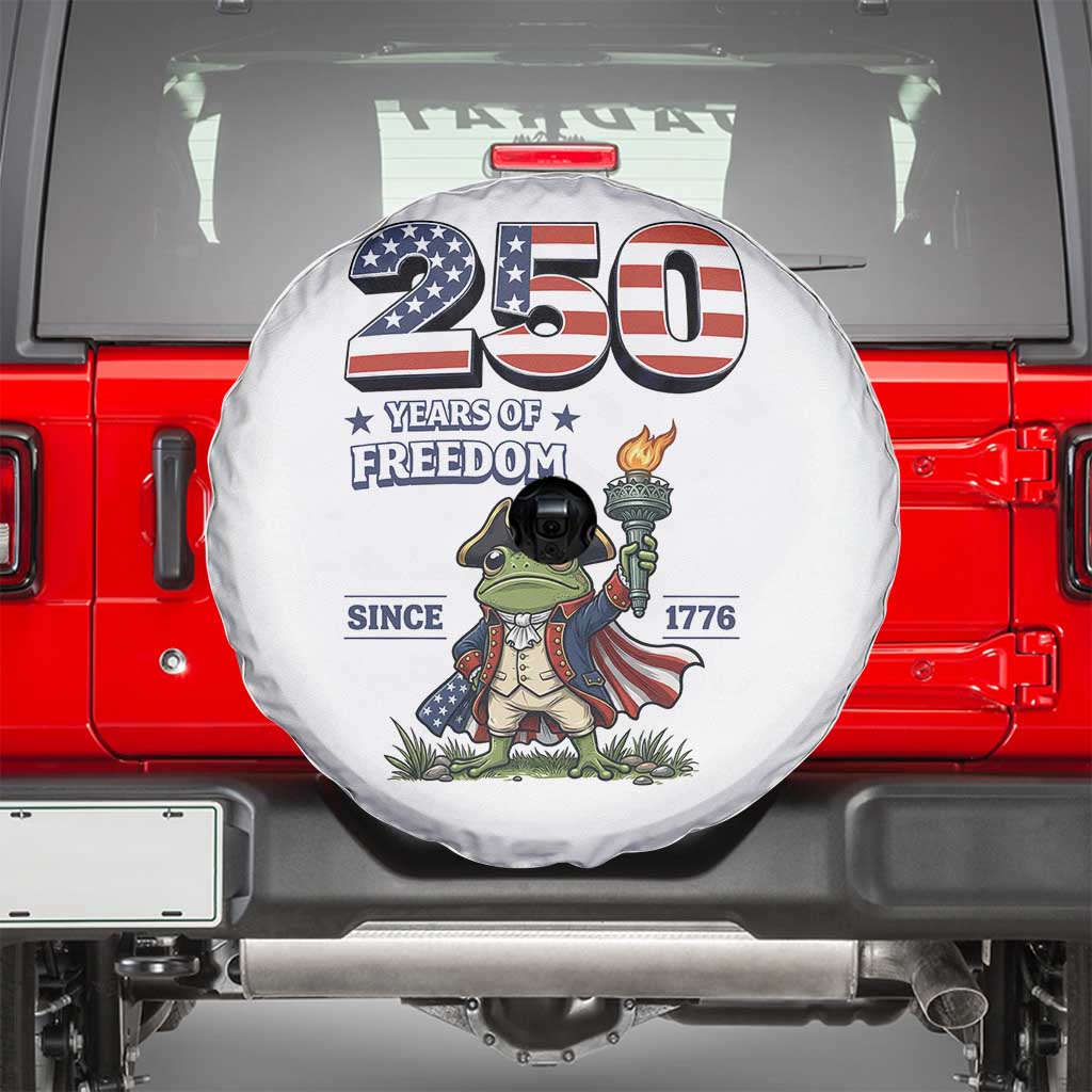 Patriotic Frog Raising The Torch Spare Tire Cover 250 Years Of Freedom