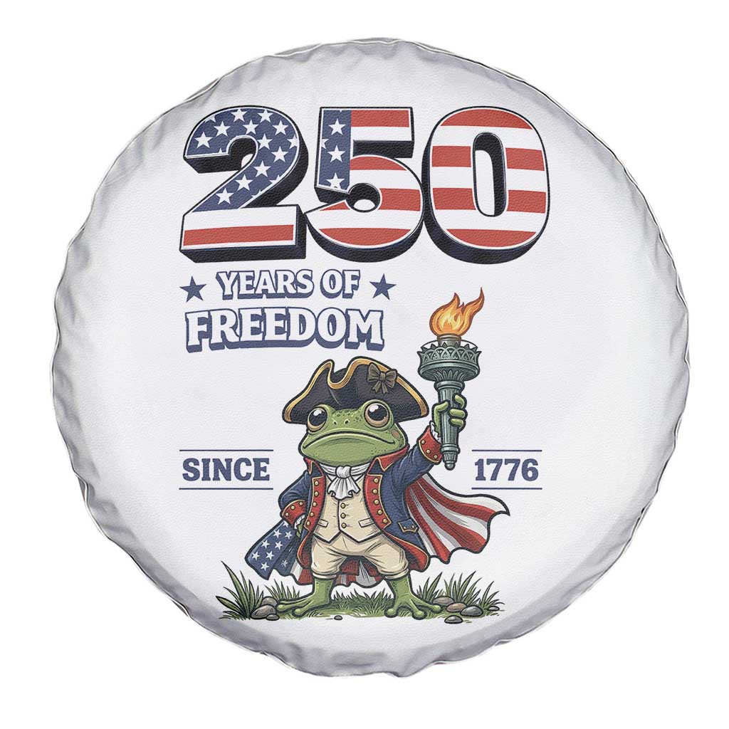 Patriotic Frog Raising The Torch Spare Tire Cover 250 Years Of Freedom