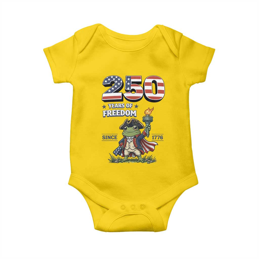 Patriotic Frog Raising The Torch Baby Onesie 250 Years Of Freedom