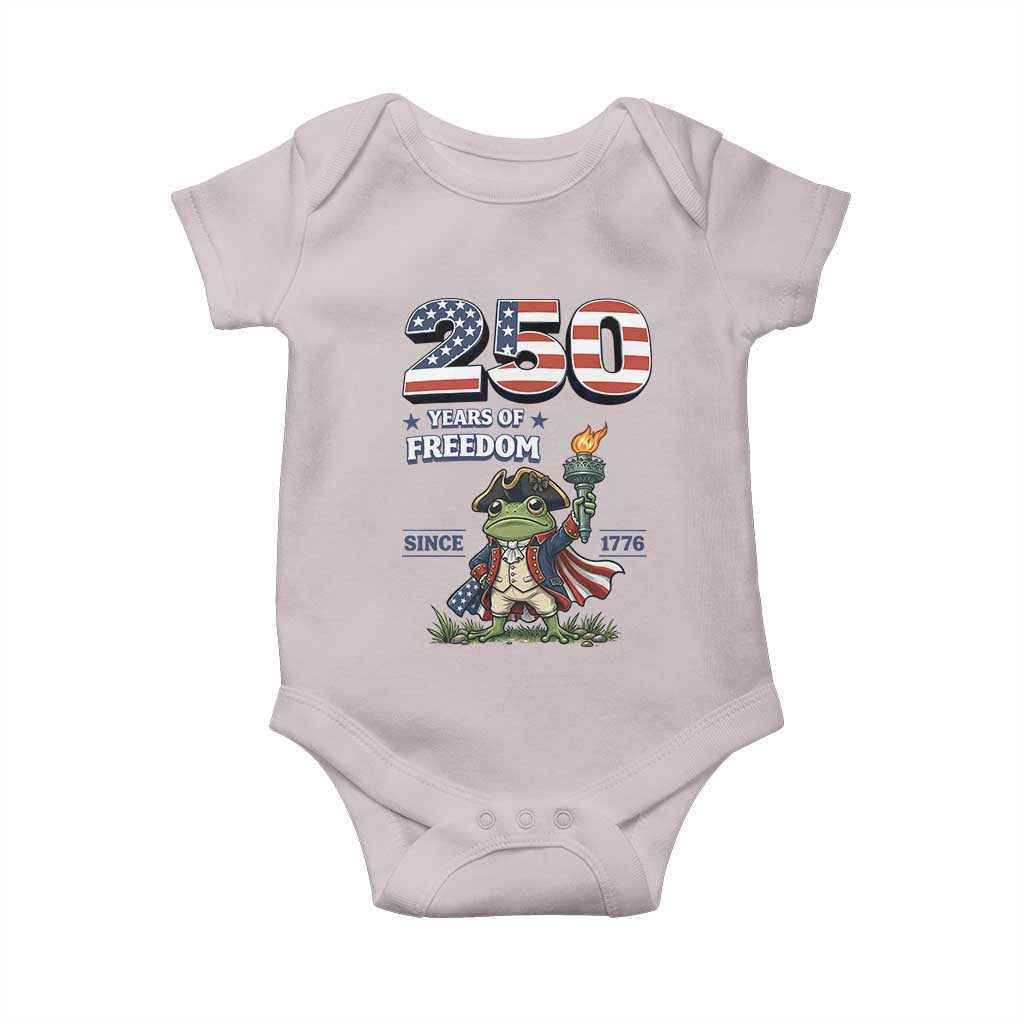 Patriotic Frog Raising The Torch Baby Onesie 250 Years Of Freedom