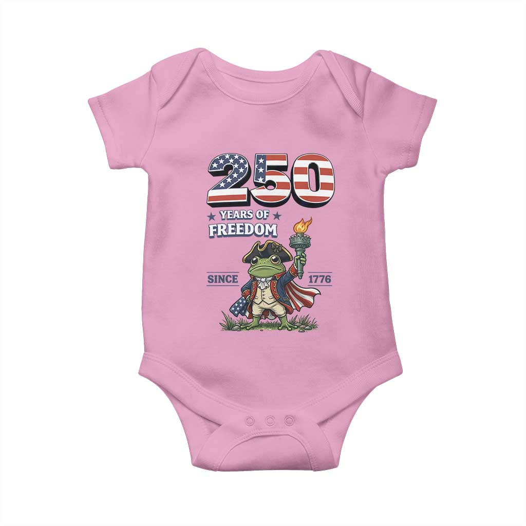 Patriotic Frog Raising The Torch Baby Onesie 250 Years Of Freedom