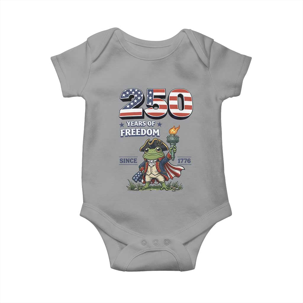 Patriotic Frog Raising The Torch Baby Onesie 250 Years Of Freedom