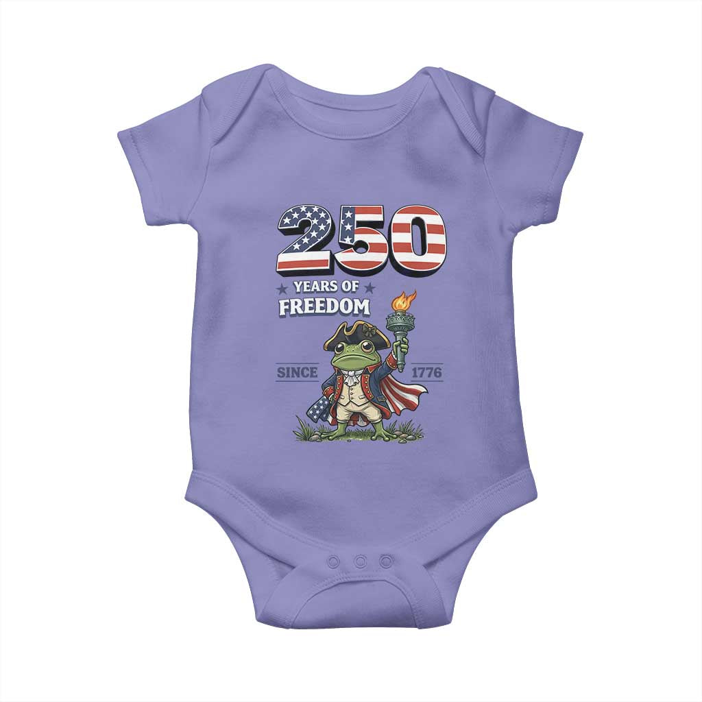 Patriotic Frog Raising The Torch Baby Onesie 250 Years Of Freedom